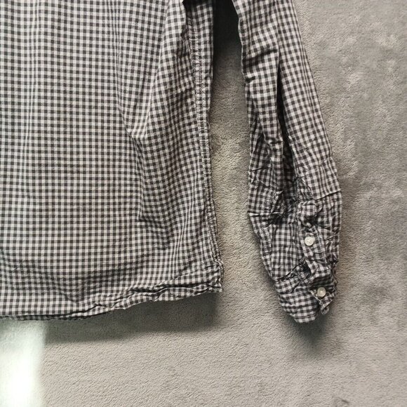 PD & C Shirt Men's Size MEDIUM Button Up Shirt Check 100% Cotton Flap Pockets - Picture 11 of 12
